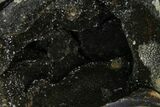 Septarian Dragon Egg Geode - Black Crystals #172840-1